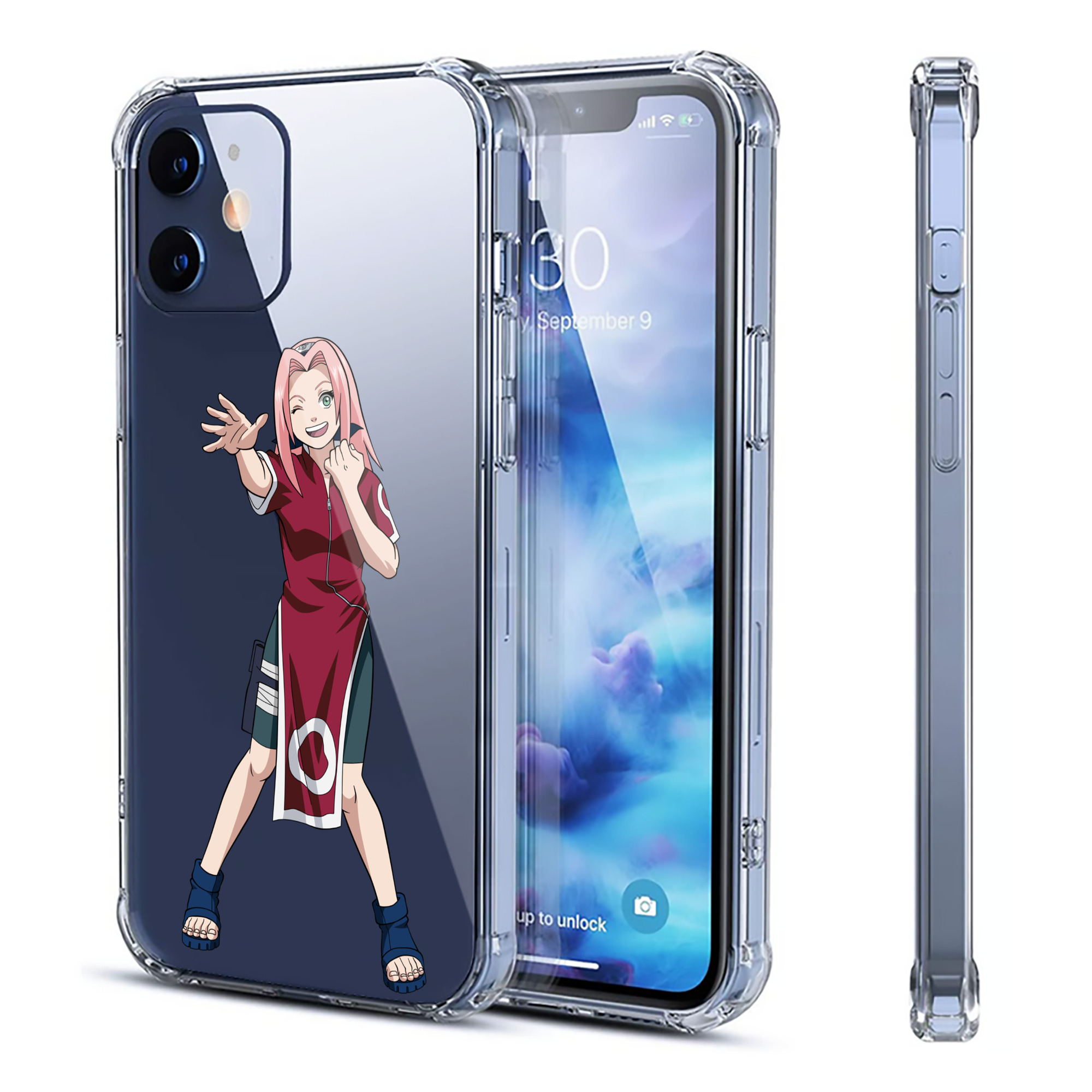 （画像用） NARUTO -ナルト- 春野サクラ Haruno Sakura 【iPhone 12シリーズ対応】透明スマホケース（クリアソフトケース）